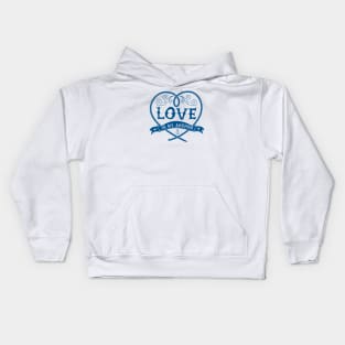 Nautical lettering: Love is my anchor Kids Hoodie